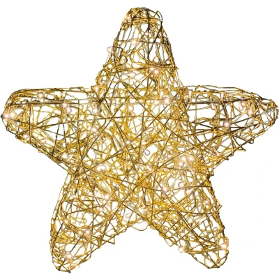 Afbeelding van Kerstster &quot;Galax&quot; Goud met 100 warmwitte LEDs 60x20x63 cm