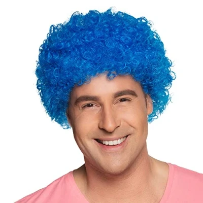 Afbeelding van Boland Pruik Pop Blauw Afro Kort Unisex Clown 80&#039;s &amp; 90&#039;s Disco