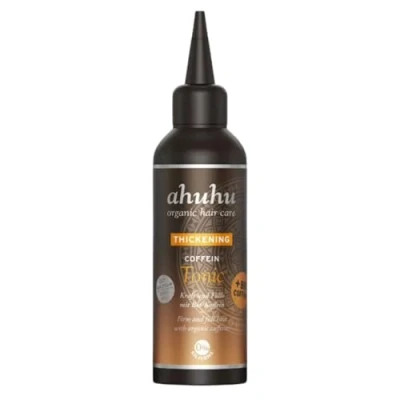 Afbeelding van ahuhu THICKENING Cafeïne Tonic (100 ml), vitaliserend haartonicum met versterkende biologische cafeïne, versterkt en het haar vanaf de wortel, geschikt voor elk haartype ook bij