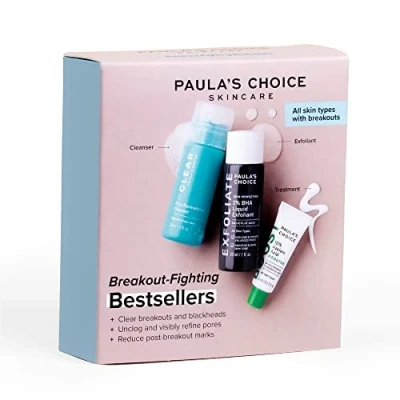 Afbeelding van Paula&#039;s Choice Mini Kit Eerste Hulp bij Puistjes Gaat Puistjes, Mee eters &amp; Pigmentvlekken tegen en Verkleint Poriën met Salicylzuur Azelaïnezuur Alle Huidtypen Reis Formaat
