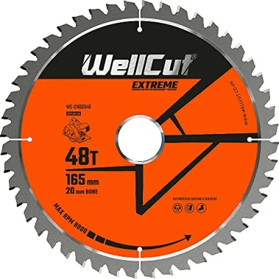 Afbeelding van WELLCUT WC C1652048 TCT zaagblad 165mm x 48T 20mm Boor