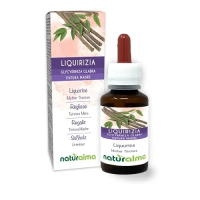 Afbeelding van Zoethout (Glycyrrhiza glabra) wortels Alcoholvrije moedertinctuur Naturalma Vloeibaar extract druppels 60 ml Voedingssupplement Veganistisch