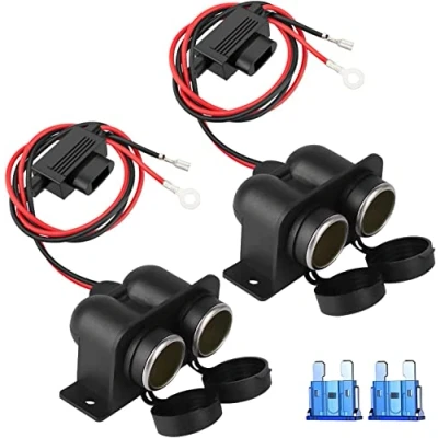 Afbeelding van Sigarettenaansteker, auto, 12 V/24 V DC, universele waterdichte adapter voor sigarettenaansteker camper, boot, vrachtwagen, model 2022, 2 stuks