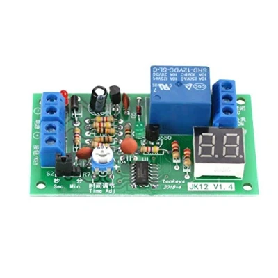 Afbeelding van 1 Stuk DC 12V Nalooprelais Module Met Digitale LED Indicator Countdown Timing Delay Timer Schakelaar 99 S / Min Instelbare Aan/Uit Tijdschakelaar