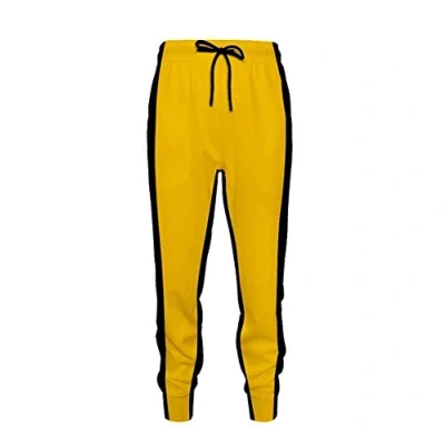 Afbeelding van Bruce Lee Uniseks T shirts Klassieke Cosplay Lange Mouwen shirts, Gele broek, XXL