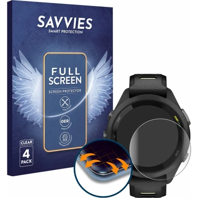 Afbeelding van Savvies Screenprotector voor Garmin Forerunner 265S (42 mm) Folie Beschermfolie transparant volledig dekking (4 Stuks)