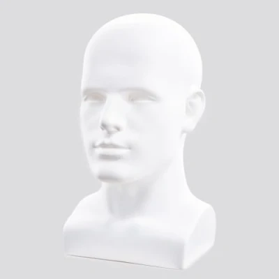 Afbeelding van Tcwuzick Mannelijke Mannequin Hoofd Professionele voor Display Pruiken Hoeden Hoofdtelefoon Masker Zonnebril Sieraden en Scravat Stand (Mat Wit)