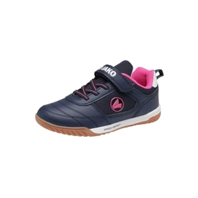 Afbeelding van JAKO Winger Unisex Zaalvoetbalschoenen voor kinderen, Maat: 31, Dark navy/daisy pink Imitatieleer/ textiel