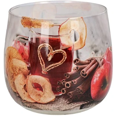 Afbeelding van KOTARBAU® Sieradenkaars, geurkaars in glas met sieraden, Cinnamon en appel, brandduur tot 28 uur, cadeau aangename aromatherapie, decoratieve kaarsen