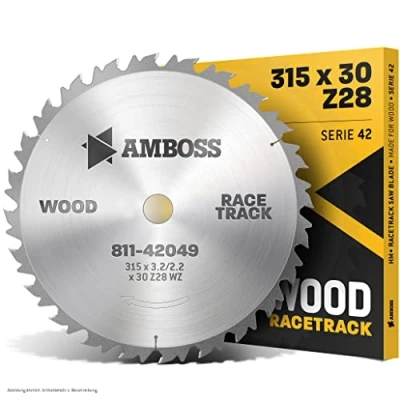 Afbeelding van Amboss HM Cirkelzaagblad, Ø 315 mm x 3,2 30 mm/wisseltand (28 tanden), grove, snelle sneden, brandhout en houtmaterialen