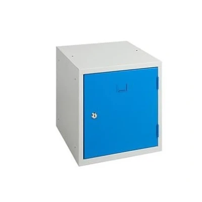Afbeelding van 1 Deurs stapelbare lockerkast Blauw met cilinderslot sleutel