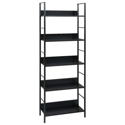Afbeelding van Boekenkast met 5 schappen 60x27,6x158,5 cm spaanplaat zwart