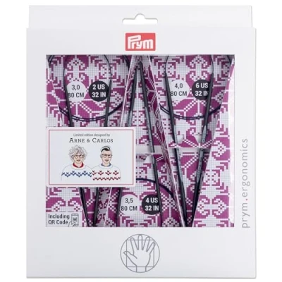 Afbeelding van Prym 215010 Rondbreinaalden Set Carbon, Edition Arne &amp; Carlos, 3,0 4,0 mm, zwart, paars