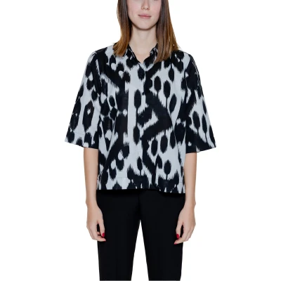 Afbeelding van Street One Sommer Leinen Bluse Overhemdblouse, Dames, Maat: 42, Schwarz