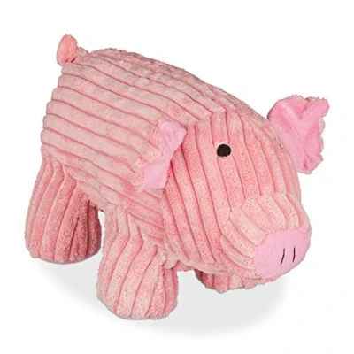 Afbeelding van Relaxdays deurstopper varken, stof, grond, losstaand, gevuld met zand, kinderkamer, dieren deurstop, 15 cm hoog, roze