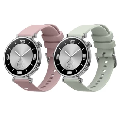 Afbeelding van kwmobile 2x horlogebandjes geschikt voor Huawei Watch GT4 41mm bandje Smartwatch bandjes van TPU Activity tracker horloge band in lavendel / pastelgroen