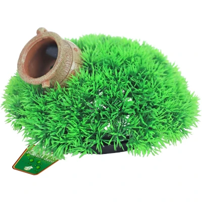 Afbeelding van Plastic Green Moss met pot uitstromer 21x9.5 cm Gebr. de Boon