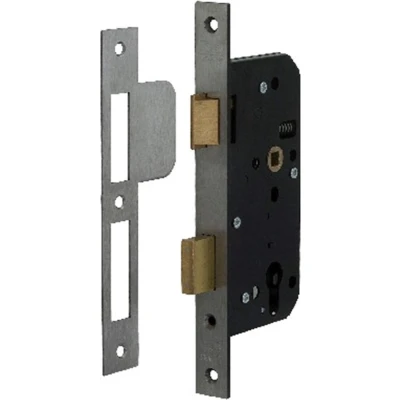 Afbeelding van Nemef Veiligheidsdeurslot SKG** afgerond 24 x 235 mm RVS doornmaat 55 PC 72 din rechts