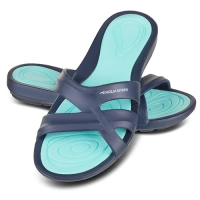 Afbeelding van Aqua Speed Set badslippers + microvezelhanddoek voor dames, douchesandalen vrouwen en meisjes, saunakandalen,