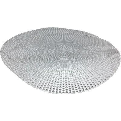 Afbeelding van Set van 2x stuks ronde Placemats zilver 40 cm kunststof
