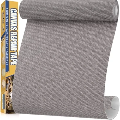 Afbeelding van zelfklevende stof, 40 x 160 cm, waterdichte stoftape, canvas patches voor outdoor meubels, bootafdekkingen, banken, tenten, loungestoelen, zonwering, grijs