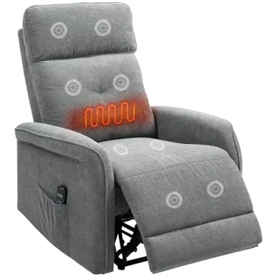 Afbeelding van HOMCOM Massagesessel Polyester, Schaumstoff 96L x 82B 106H cm Grau