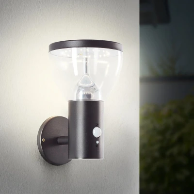 Afbeelding van Brilliant Tulip G40410/06 Wandlamp op zonne energie met bewegingsmelder 3 W Warmwit Zwart