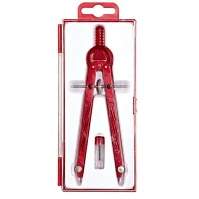 Afbeelding van Alco Albert 1355 12 Geometrische passer met tandwielgeleiding, lengte 165 mm, rood