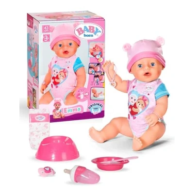Afbeelding van BABY born Emma, babypop met 10 functies en accessoires, voor kinderen vanaf 3 jaar, geen batterijen vereist, pop van 43 cm, 836392 Zapf Creation