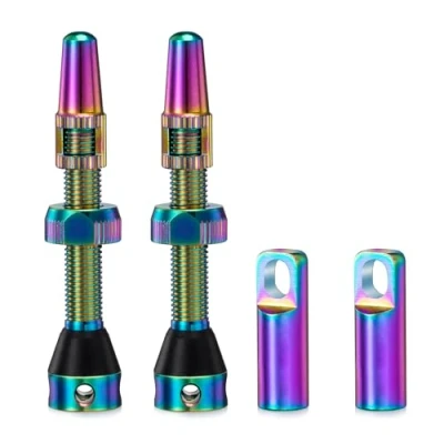 Afbeelding van HZJD 2 stuks Presta tubeless ventielen, neon, stuurpen (44 mm)
