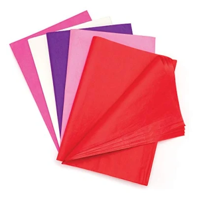 Afbeelding van Baker Ross AW118 grote verpakking zijdepapier in rood, roze en paars (25 stuks) voor kinderen om te knutselen vorm geven Valentijnsdag, gesorteerd
