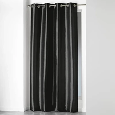Afbeelding van douceur d&#039;intérieur, Shana gordijn met ogen, 140 x 240 cm, zwart