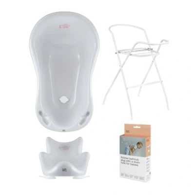 Afbeelding van Hylat Baby Set: Babybad Lite met Badstandaard, Badzitje en Afvoer ideale oplossing voor geweldige badervaringen, Kleur: Grijs, Motief: Friends
