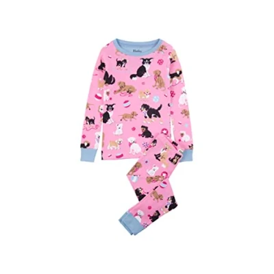 Afbeelding van Hatley Meisjes Biologisch Katoen Lange Mouwen Gedrukt Pyjama Sets, Regenboog Eenhoorns, 4 jaar