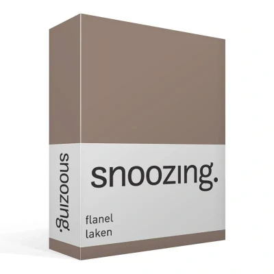 Afbeelding van Snoozing Flanel Laken Lits jumeaux 280x300 cm Taupe