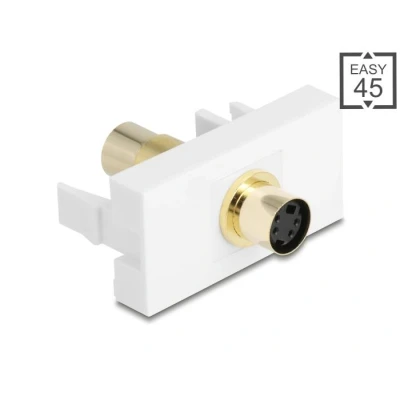 Afbeelding van Delock Easy 45 Modul Mini DIN 4 Pin Buchse zu vergoldet weiß