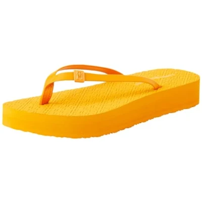 Afbeelding van Tommy Hilfiger Vrouwen Monogram Strand Sandaal Flip Flop, Rich oker, 7 UK, Rijke 41 EU