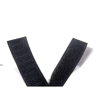 Afbeelding van TUKA 25 meter x 50mm Klittenband Zelfklevend (25 m Haakband &amp; Lusband), Extra Sterke Klittenbandsluiting, 50 mm Brede Haak Lus Band, Achterkant Klevende, Zwart, TKB5031 black