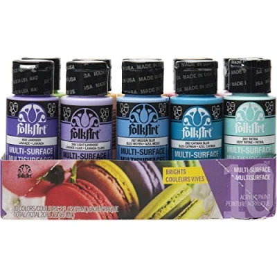 Afbeelding van FolkArt verf set Multi surface 10 colors Brights