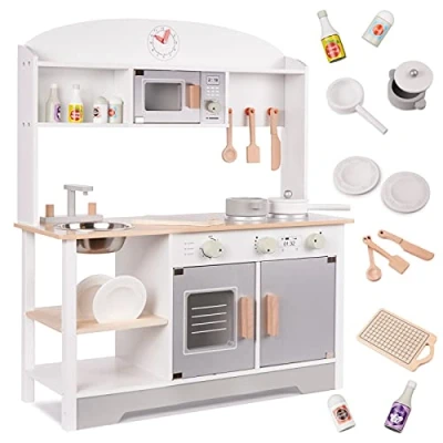 Afbeelding van Kinderkeuken van hout, speelkeuken spoelbak, oven, (model 4)