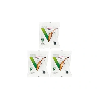 Afbeelding van Hario set van 3 x 100 filters voor koffiezetapparaten, witte filter, V60 02 VCF W