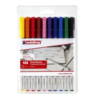 Afbeelding van Fineliner Edding 89/10 fijn assorti blister à 10 stuks