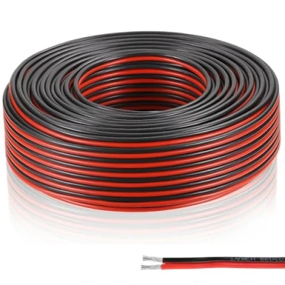 Afbeelding van yotutun 22AWG Elektrische Draad, 30 M 0.3mm² Koperen Verlengdraad Vertind Koper 2 Geleiders Koord voor LED Strips Elektronische Bedrading