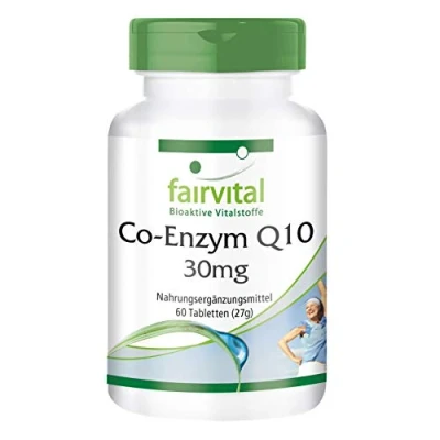 Afbeelding van Fairvital Co enzym Q10 30mg VEGAN 60 tabletten Ubiquinone (CoQ10 ubichinon 10)