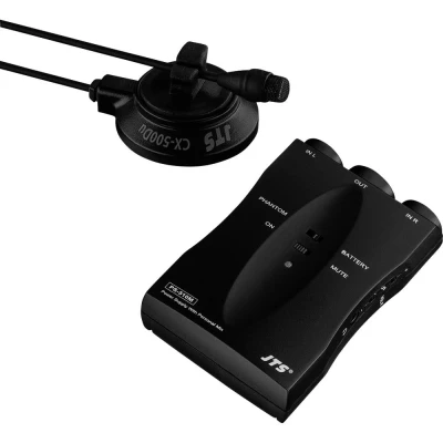 Afbeelding van JTS CX 500DUSET Miniatuur elektrische instrumentenmicrofoon met fantoomvoeding/mixer zwart