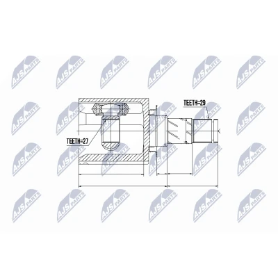 Afbeelding van Homokineet reparatie set, aandrijfas NTY NPW NS 035