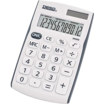 Afbeelding van Desq zakrekenmachine Mobile 30202, wit