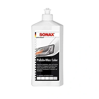 Afbeelding van SONAX Polish+Wax Color white (500 ml) Polish met kleurpigmenten en wascomponenten art.nr. 02960000 820