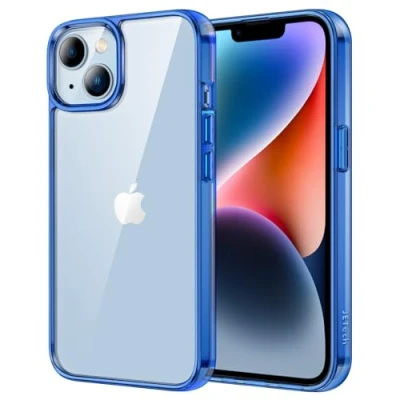 Afbeelding van JETech Case voor iPhone 14 6,1 Inch, Schokbestendige Transparante Bumper Hoesje, Antikras Doorzichtige Achterkant (Blauw)