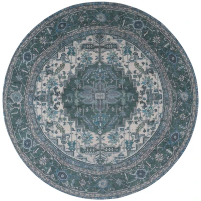 Afbeelding van Vloerkleed Heris Green 10 Rond ø160 cm Meerdere afmetingen beschikbaar